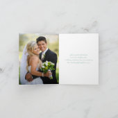 Mint, witte Floral harten FOTO Hartelijk dank Bedankkaart (Binnen)