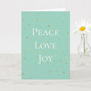 Mint Witte Kerst Gouden Sneeuwvlokken Kaart