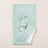 Mint Witte Stippen Vlinder Geloof Bad Handdoek (Handdoek)