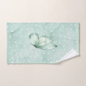 Mint Witte Stippen Vlinder Geloof Bad Handdoek (Handdoek)