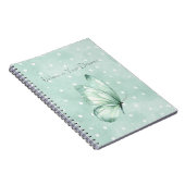 Mint Witte Stippen Vlinder Geloof Notitieboek (Rechterzijde)