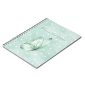 Mint Witte Stippen Vlinder Geloof Notitieboek (Linkerzijde)