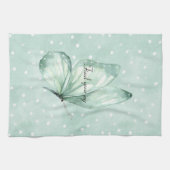 Mint Witte Stippen Vlinder Geloof Theedoek (Horizontaal)