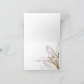 Mint Witte Waterverf Bloemige Dank je Bedankkaart (Binnen)