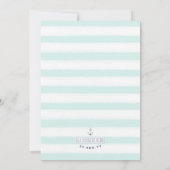 Mint & Witte Waterverf nautische knoop bruiloft Kaart (Achterkant)