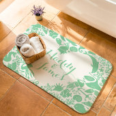 Mint & Witte Zeewezens Koppels Hart Monogram Badmat