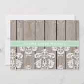 Mint Wood Rustic Bridal Shower Invitations Kaart (Achterkant)