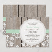 Mint Wood Rustic Bridal Shower Invitations Kaart (Voorkant / Achterkant)