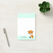 Mint Woodland Fox Heart Post het bericht Post-it® Notes (Kantoor)