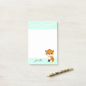Mint Woodland Fox Heart Post het bericht Post-it® Notes (Op bureau)