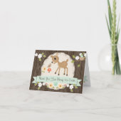 MINT WOODLAND HERTEN BABY SHOWER BEDANKKAART (Voorkant)