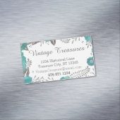 Mint Woodsy Forest Waterverf Floral Pattern Visitekaartje Magneet (Voorbeeld)