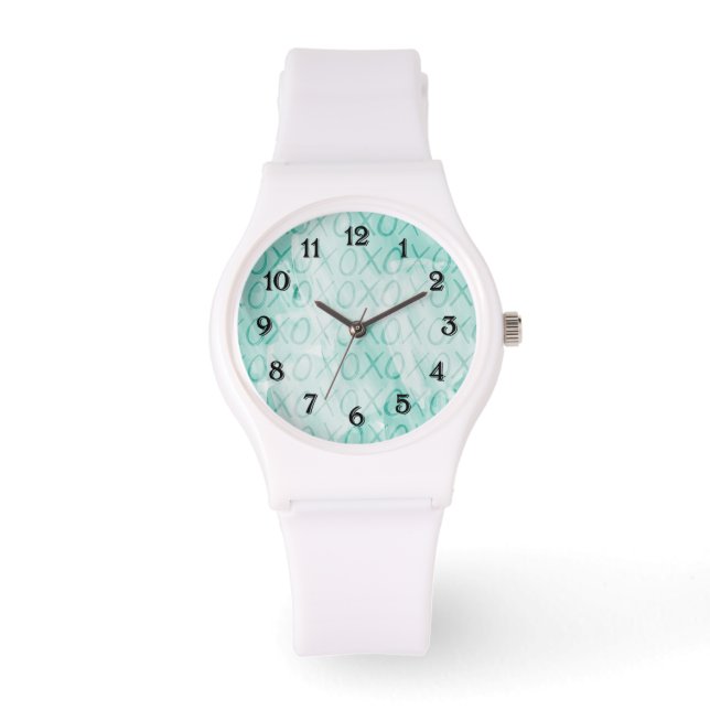 Mint XOXO Love Horloge (Voorkant)