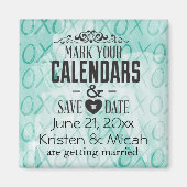 Mint XOXO Sla de datum op Magneet (Voorkant)