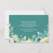 Mint Yellow Floral Bedankt voor je bruiloft fotoka Kaart (Achterkant)