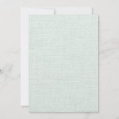 Mint Yellow Floral Burlap Wedding Kaart (Achterkant)