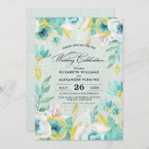 Mint Yellow Floral Burlap Wedding