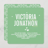 Mint Yellow Modern Geometric Pattern Typografie Kaart (Voorkant / Achterkant)