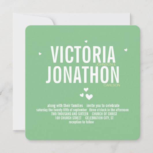 Mint Yellow Modern Geometric Pattern Typografie Kaart (Voorkant)