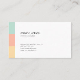 Mint yellow white minimal elegant feminine card visitekaartje