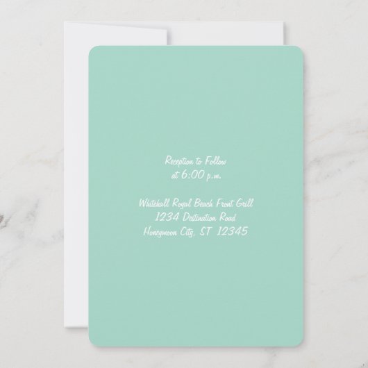 Mint Your Photo Wedding Invitations Kaart (Achterkant)