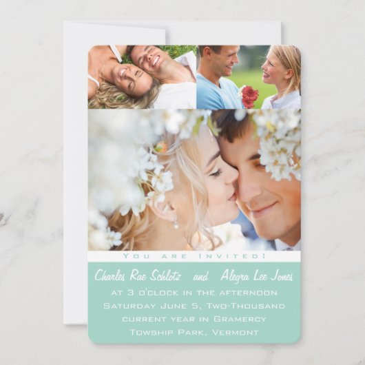 Mint Your Photo Wedding Invitations Kaart (Voorkant)