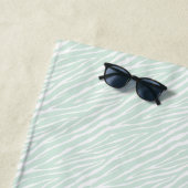 Mint Zebra Print Stripes Strandlaken (In situ)
