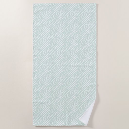 Mint Zebra Print Stripes Strandlaken (Voorkant)