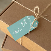 Mint zeer vrolijk aangepaste foto Kerstmis Cadeaulabel