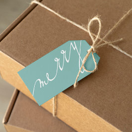 Mint zeer vrolijk aangepaste foto Kerstmis Cadeaulabel