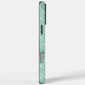 Mint Zigzag Stripes Monogram Case-Mate iPhone Case (Achterkant / Rechts)
