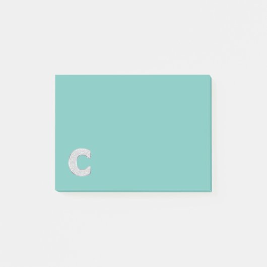 Mint zilveren letter C Post-it® Notes (Voorkant)
