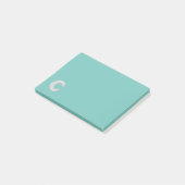 Mint zilveren letter C Post-it® Notes (Schuin)