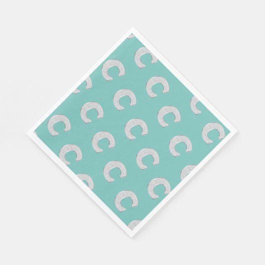 Mint zilveren letter C Servet (Hoek)