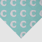Mint zilveren letter C Tissuepapier (Detail)