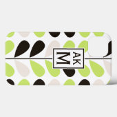 Mint & Zwart Bloemen Patroon iPad Mini Case (Achterkant (horizontaal))