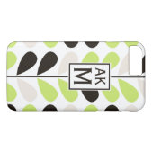 Mint & Zwart Bloempatroon iPhone 7 Plus Hoesje (Achterkant (Horizontaal))