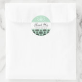 Mint & Zwart Damast w / Wit Bruiloft Favor Labels (Tas)