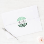 Mint & Zwart Damast w / Wit Bruiloft Favor Labels (Envelop)