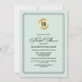 Mint | Zwart Elegant Minimalistisch Vrijgezellenfe Kaart (Voorkant)