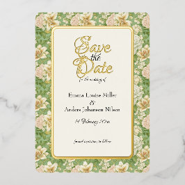 Minted Elegance, Tijgerlelies, Save the Date, Folie Uitnodiging