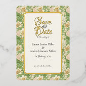Minted Elegance, Tijgerlelies, Save the Date, Folie Uitnodiging (Voorkant)