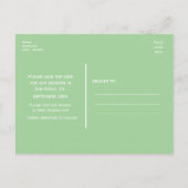 Mintgrijze & witte moderne Save The Date-briefkaar Aankondigingskaart (Achterkant)