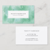 Mintgroen aquarel Chic Modern Visitekaartje (Voorkant / Achterkant)