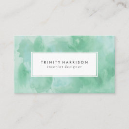 Mintgroen aquarel Chic Modern Visitekaartje