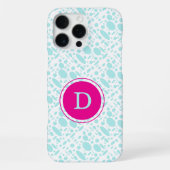 Mintgroen en Roze Monogram iPhone Hoesje (Achterkant)