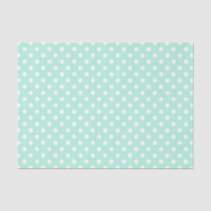 mintgroen en wit polka dots tissue papier