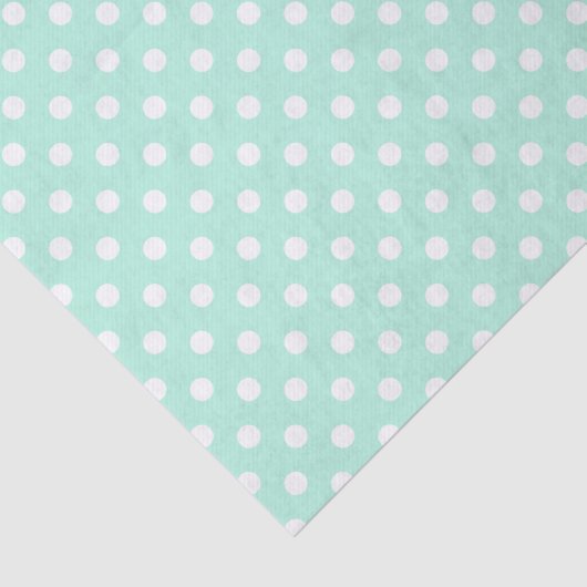mintgroen en wit polka dots tissue papier (Detail)