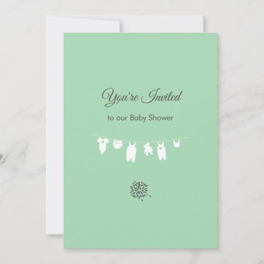 mintgroen minimalistisch Baby shower Kaart (Voorkant)
