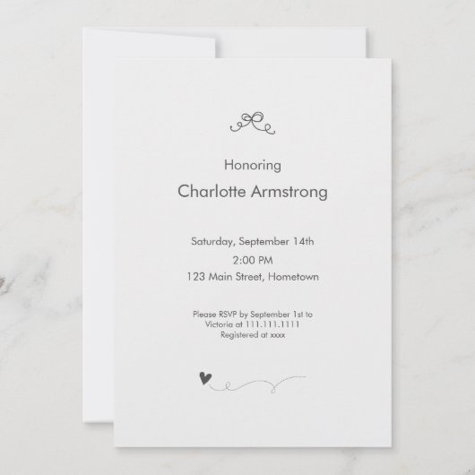 mintgroen minimalistisch Baby shower Kaart (Achterkant)